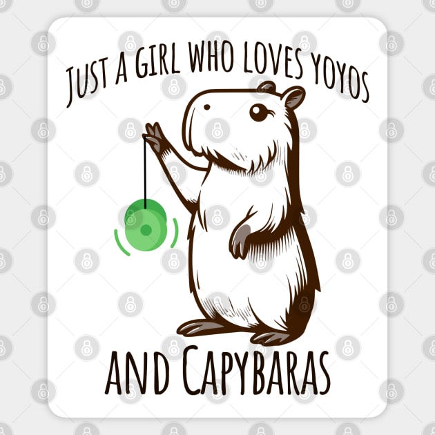 Just A Girl Who Loves YoYos and Capybaras Sticker by Luxinda